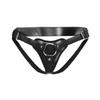 Adjustable PU Leather Wearable Pants with Metal O Rings for Couples