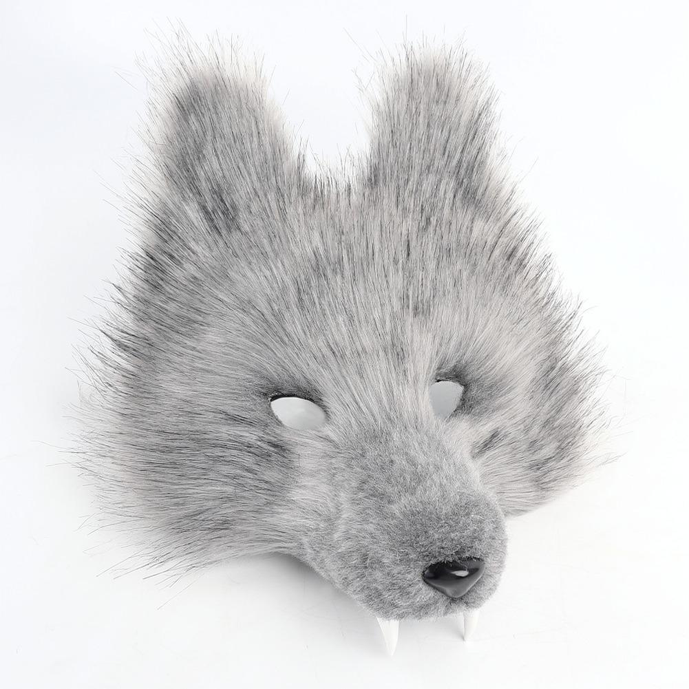 Halloween Wolf Mask Plush Tail Accessory Kit Simulation Animal Roleplay Costume Props Party Masquerade Decoration Set