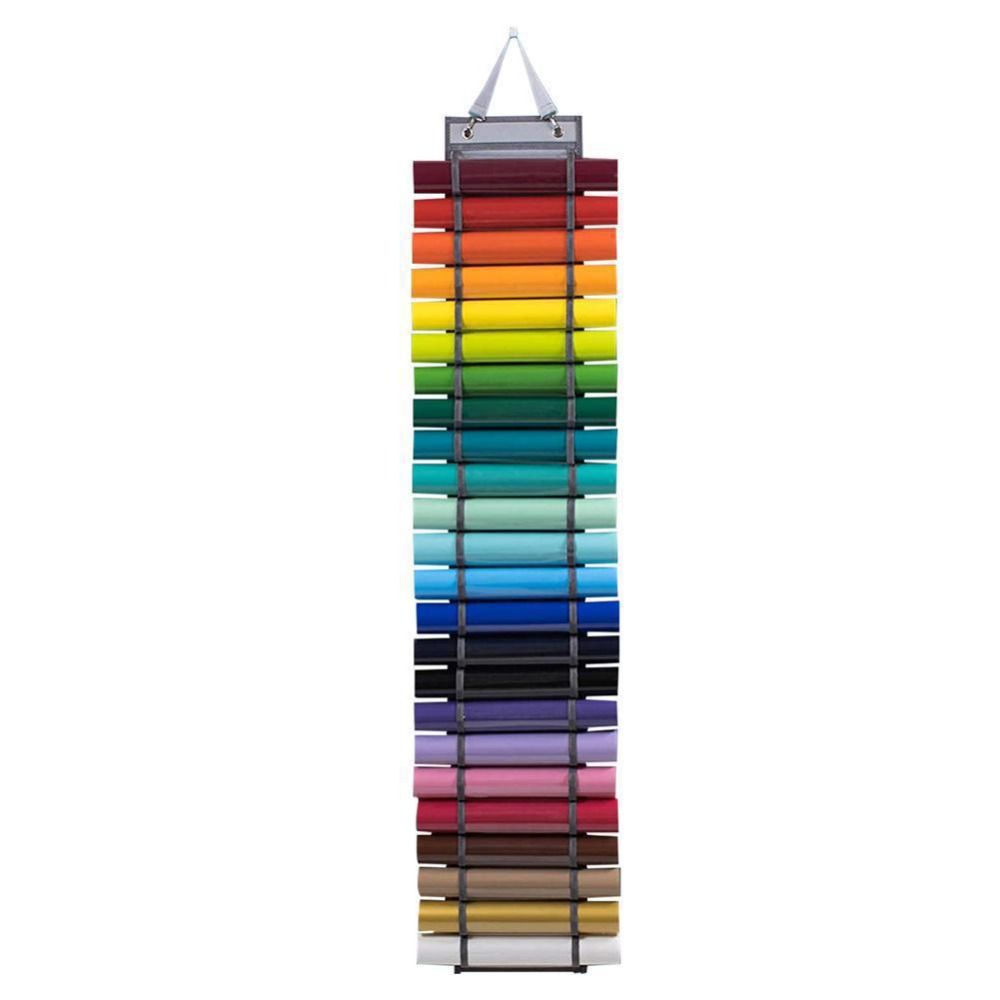 

Wall Mount Vinyl Storage Organizer with 12/24/48 Grids Wall Hang Pocket Door Hanging Bag Craft 12 grids чорний