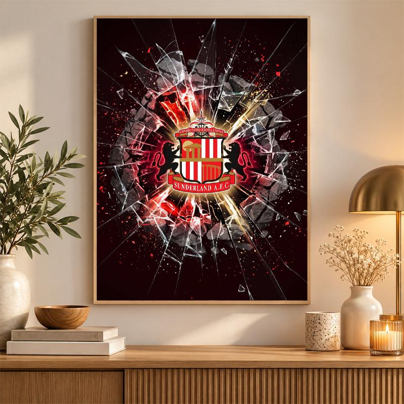 Sunderland Fußball Diamantmalerei Set 5D Vollbohrer DIY Diamantmosaik Wandkunst Heimdekoration
