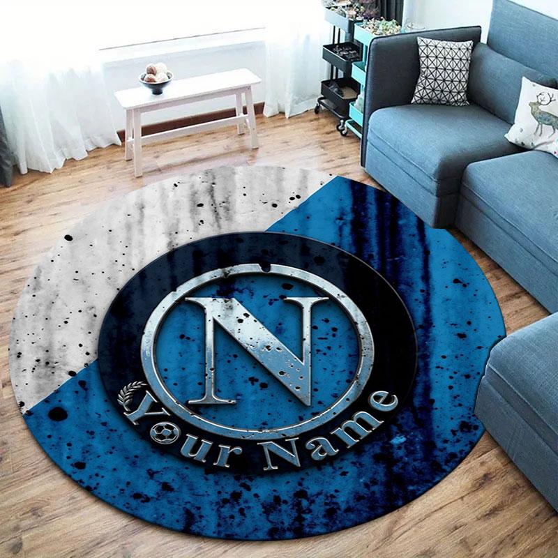 SSC Napoli Custom Name Round Area Rug,Carpet Rug for Living Room Bedroom Sofa Playroom Decor,Non-slip Floor Mat