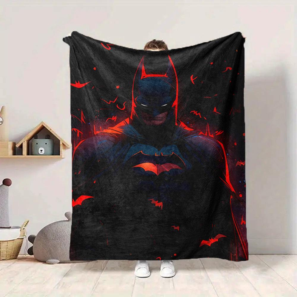 1pc Batman Flannel Throw Blanket - HD Printed Lightweight Soft Warm All-Season Blanket for Sofa, Bed, Travel, Camping 140