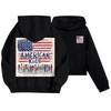 Kids Casual Fashion American Flag Printed Long Sleeve Hooded Sweatshirt