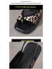 2024 Women's Plus Size Toe-Ring Flat Sandals with Square Toe and Elastic Back