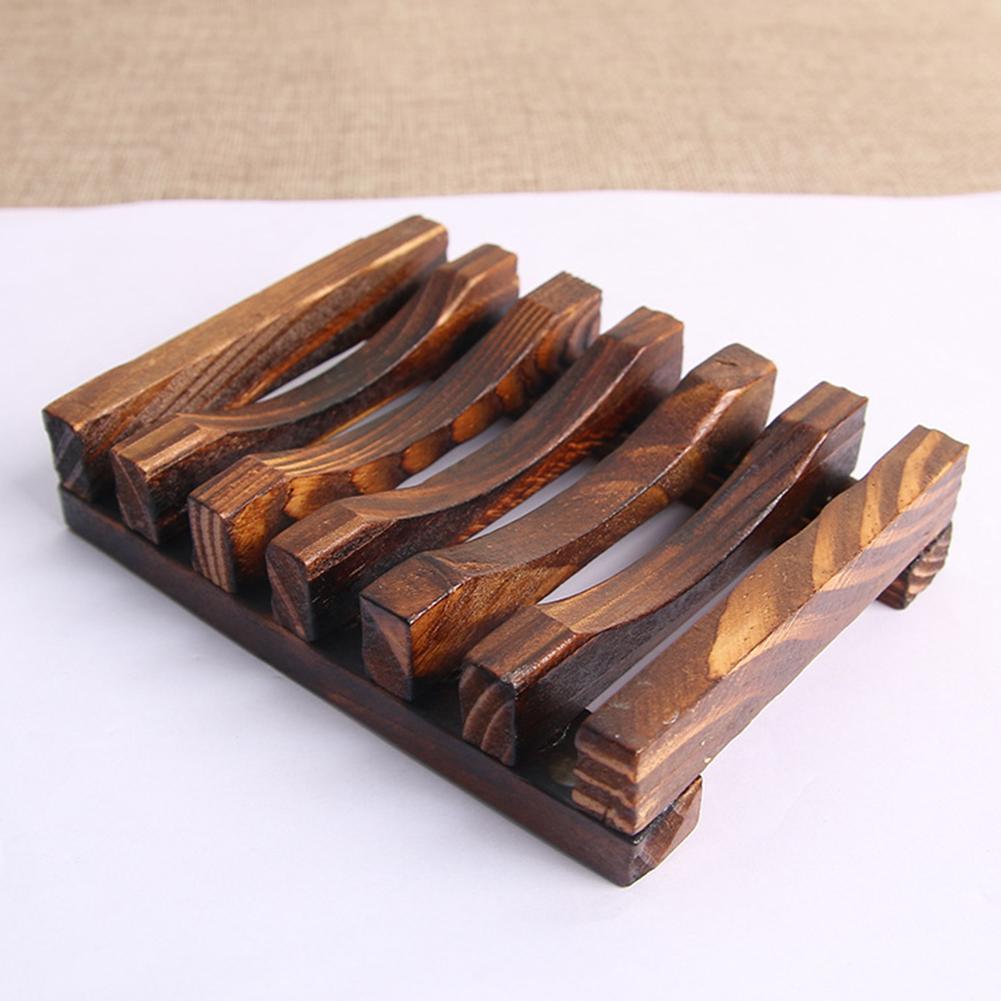 Retro Wooden Charcoal Soap Dish for Sponges Scrubber Soap picture color10.8*8*2.4cm#0