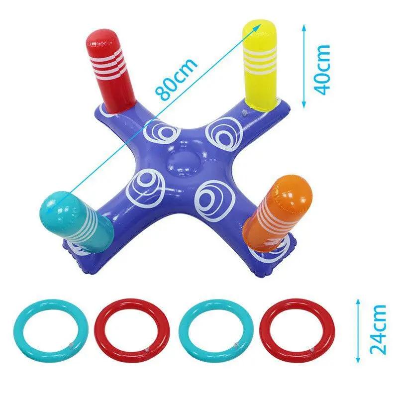 

Party Sport Swimming Inflatable Ring Toss Game Floating Pool Toys for Kids Adult Water Accessories Beach Supplies with 4 Loops