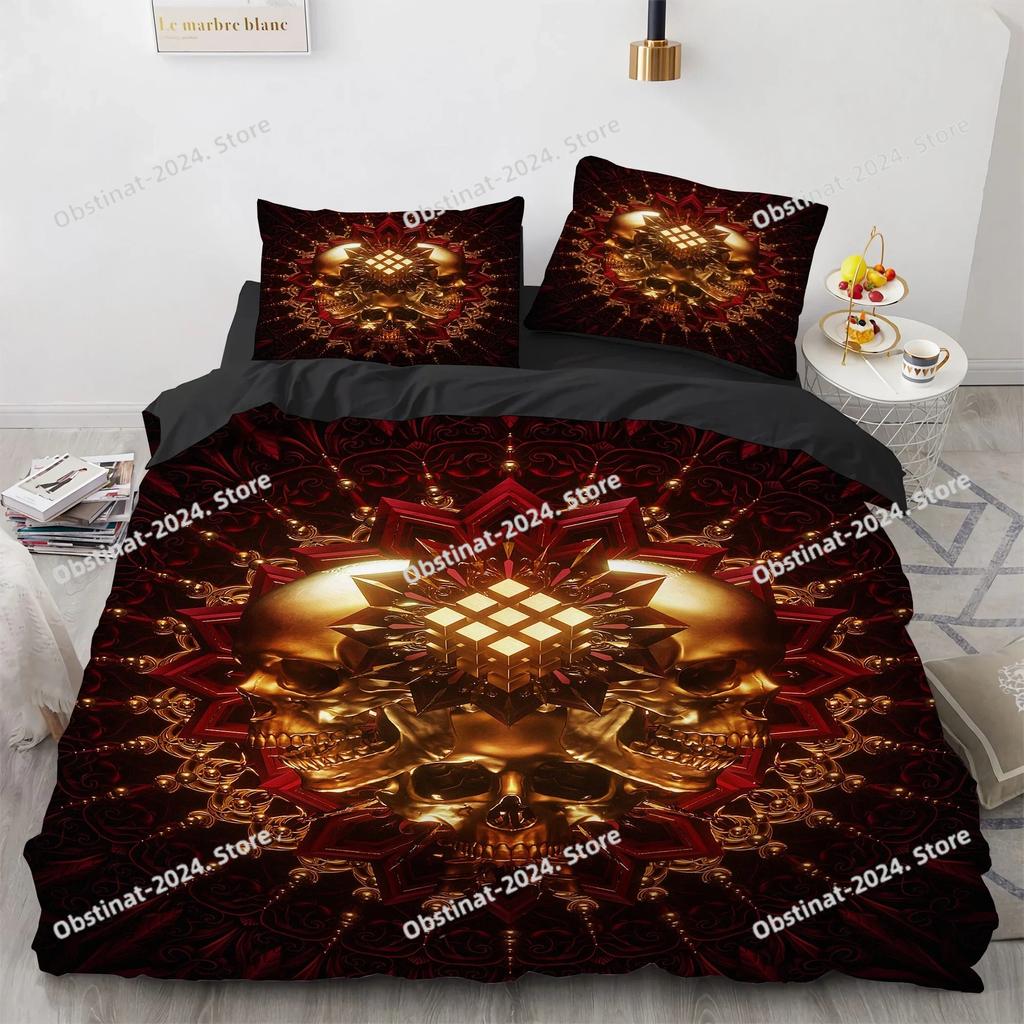 New Distressed Bedding Set Single Twin Full Queen King Size Bed Set Aldult Kid Bedroom Duvet cover Sets Skeleton Bed Sheet Set