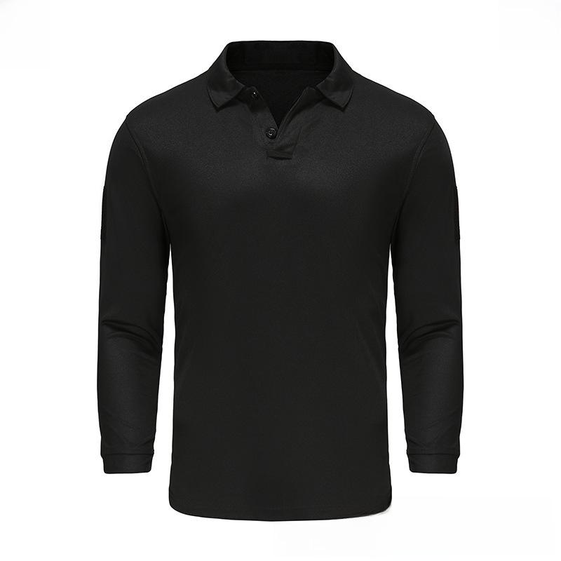 Tactical Long-Sleeve Lapel T-Shirt: Quick-Drying, Elastic, for Physical Training
