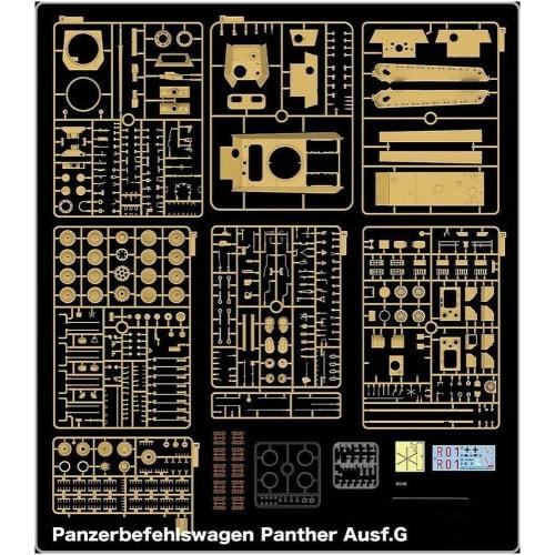 Ryefield Models 1/35 Scale German Panther Ausf. G Command Tank with Working Tracks, Plastic Model, RFM5089, Molded In Color