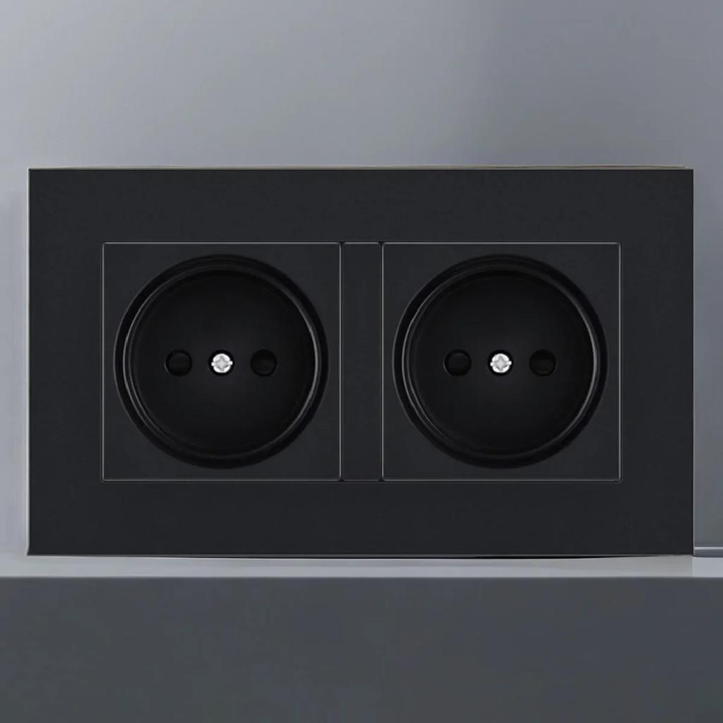 Black Wall Switch EU RU Vintage Flame Retardant Panel 1 Gang 1 Way Wall Rocker Switch On/Off 16A AC 250V Russian Socket