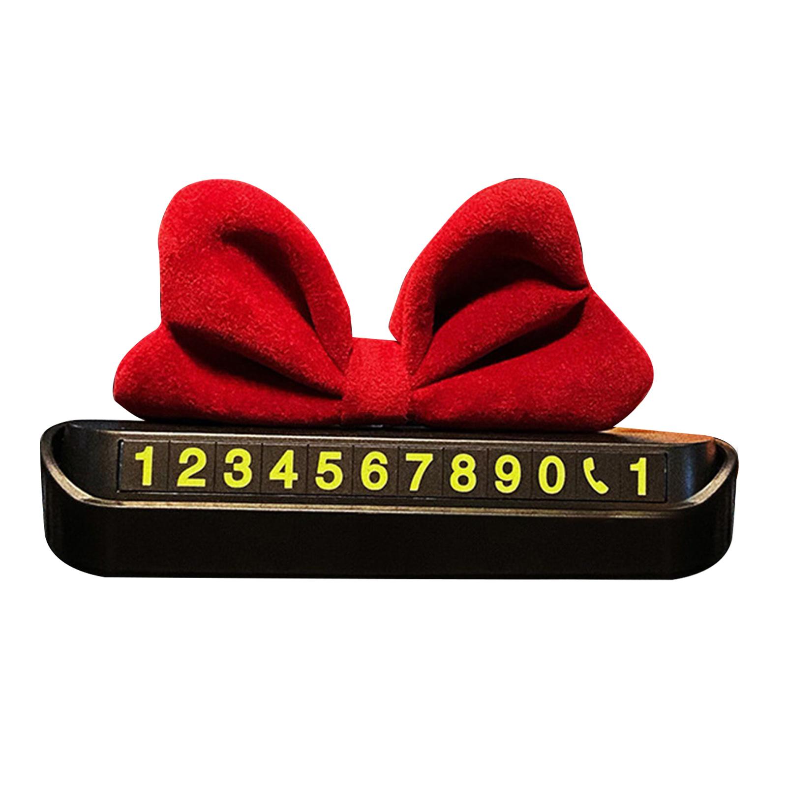 

Временная парковочная карточка Bowknot Телефонный номерной знак Автомобильная приборная панель Телефонный номерной знак Стоп-сигнал Аксессуар для салона автомобиля C