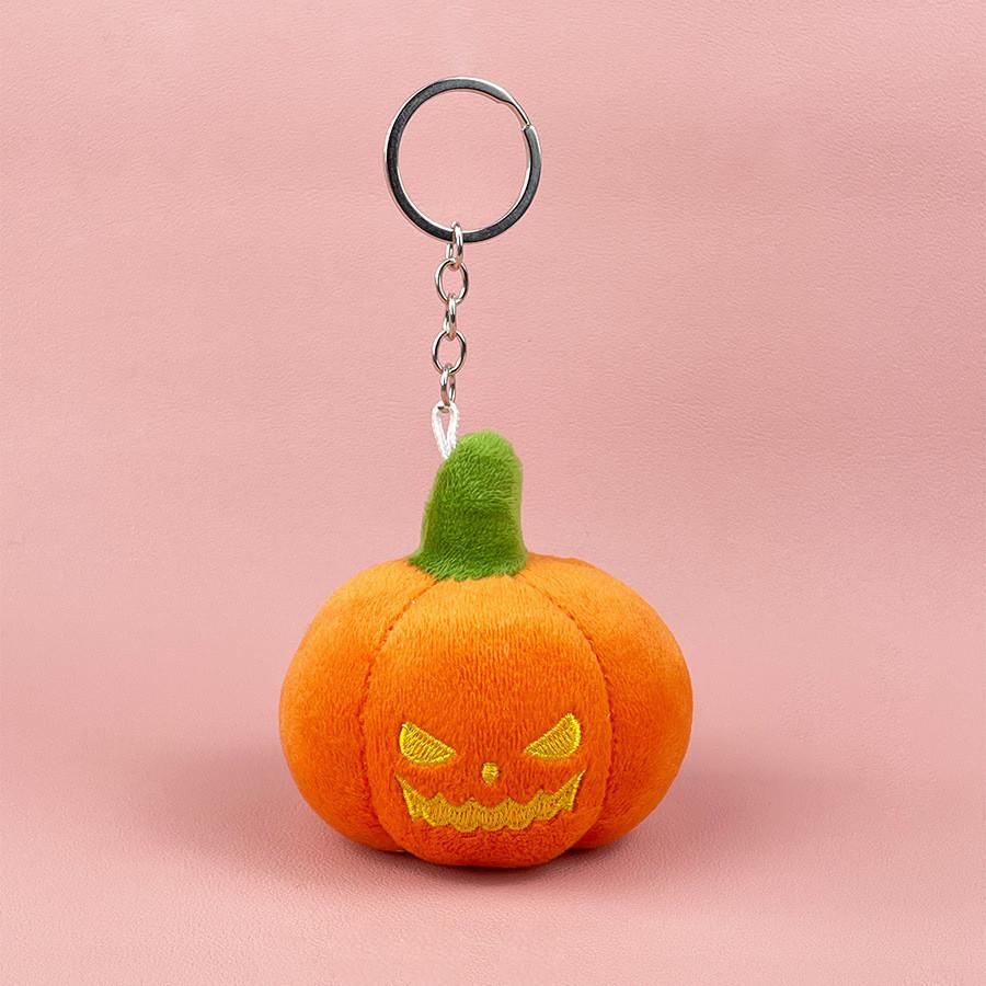 Adorable Plush Pumpkin Keychain Soft Toy For Halloween Gifts Cute Cartoon Style