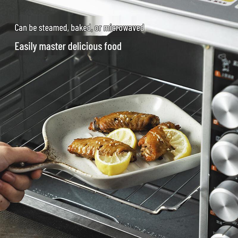 ZISIZ Servierplatte aus Keramik im japanischen Stil mit Griff