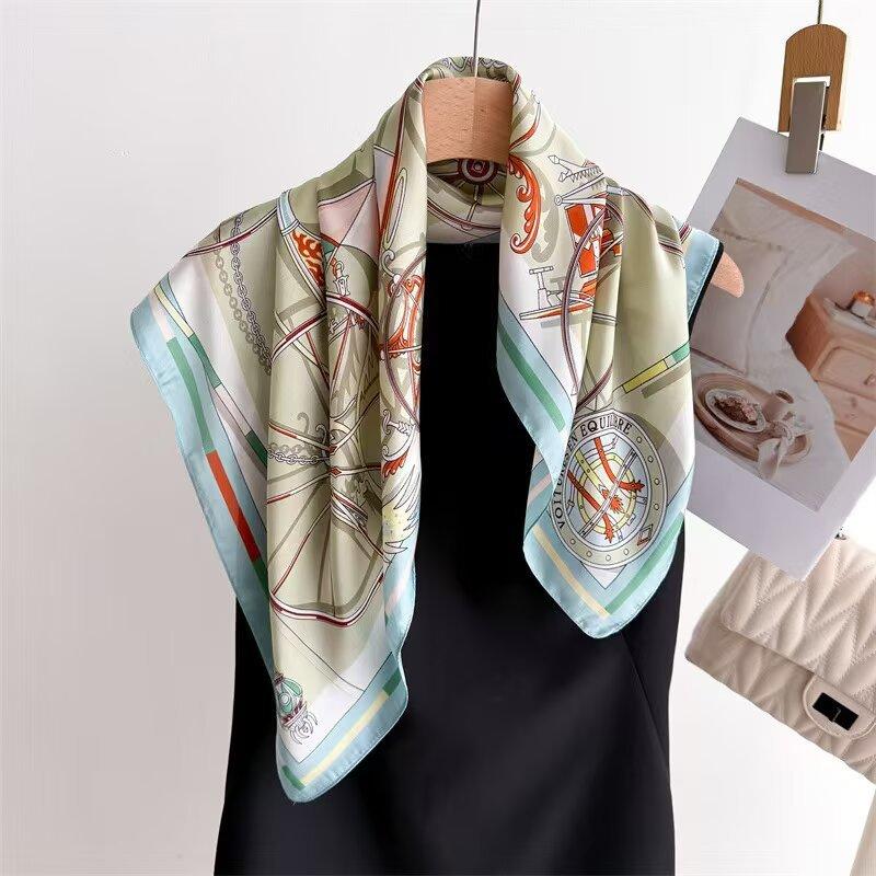 70Cm Cashew Print Scarf Universal Imitation Silk High-End Square Scarf Clothing Accessories Kerchief Shawl Protection Headscar
