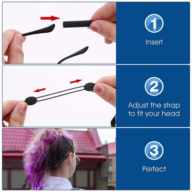 Universal Elastic Eyewear Rope Adjustable Anti-Slip Silicone Glasses Strap for Adult Outdoor Sports Activities