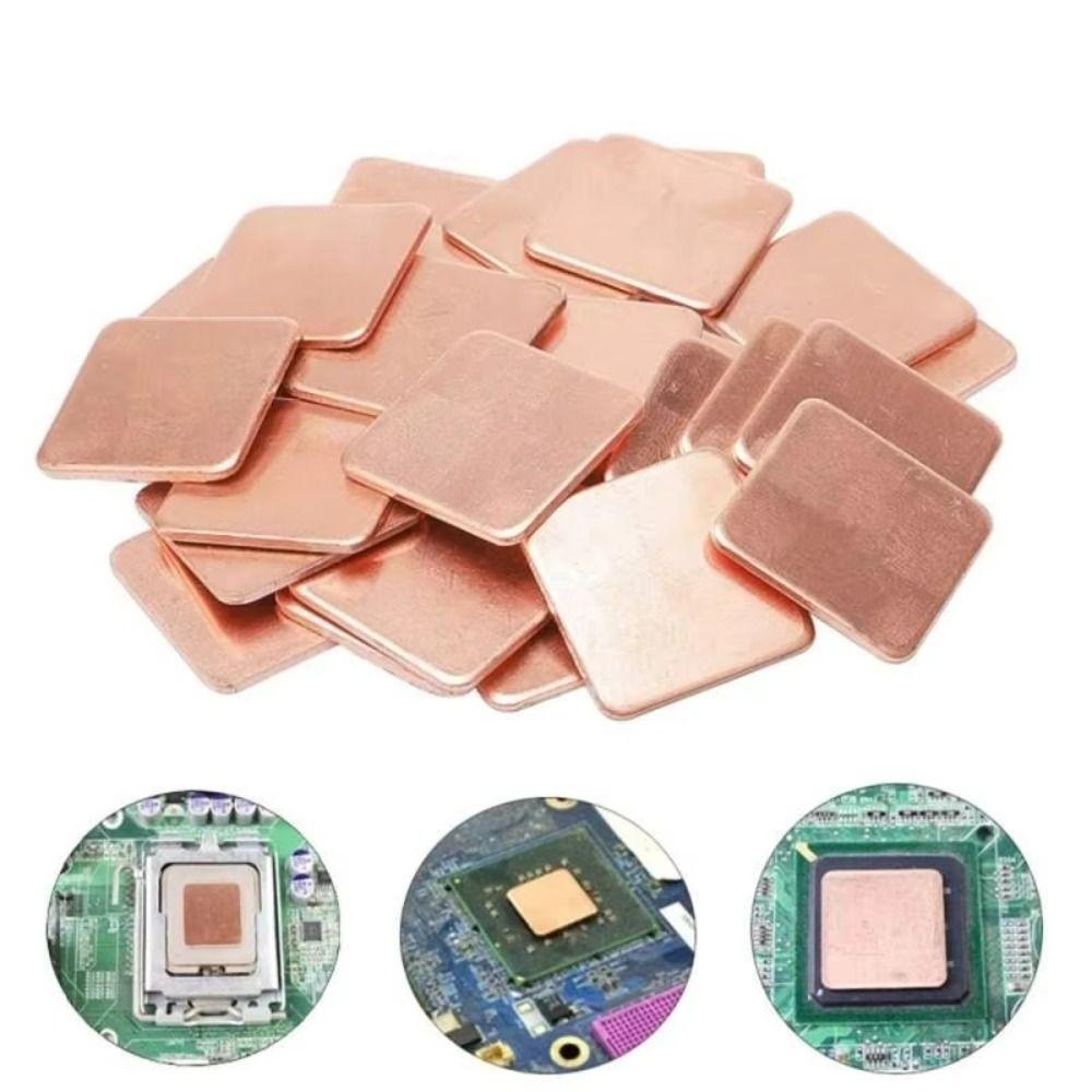 20x20mm Laptop Copper Sheet Plate Heatsink Sheet For GPU CPU Chip RAM Cooling