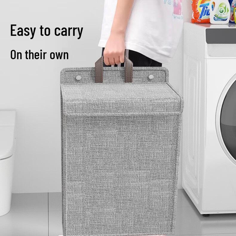 Multi-Functional Wall-Mounted Laundry Basket: Large Cotton & Linen Hamper for Bathroom.