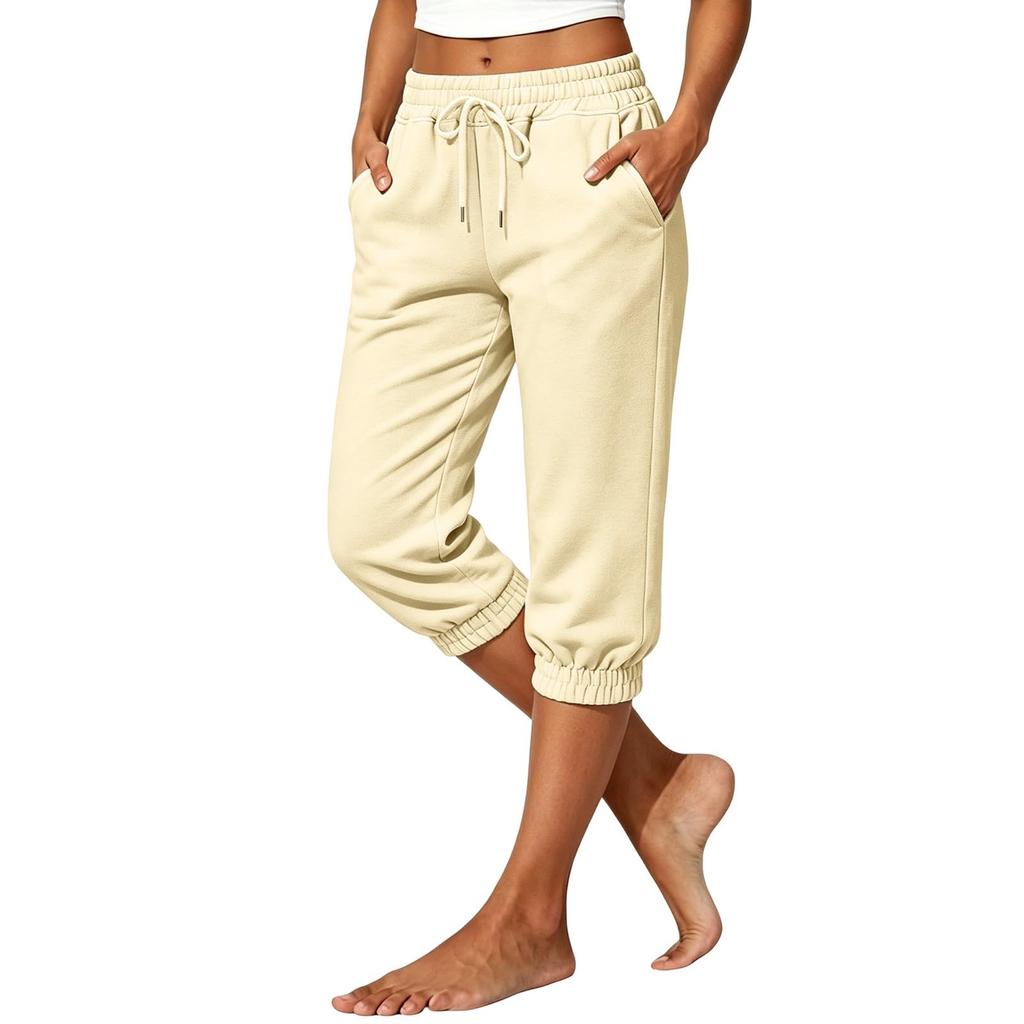 Women's Loose Fit Joggers with and Pockets, Elastic Cuffed Hem, Casual Sweatpants