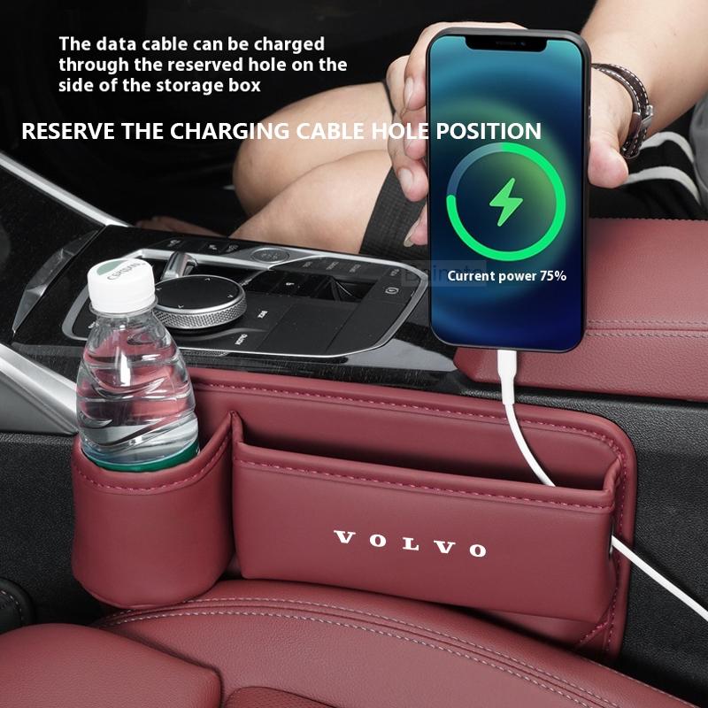 Autositz-Lücken-Organizer Aufbewahrungsbox Multifunktion Leder Volvo XC40 XC60 XC70 XC90 S60 S80 S90 V40 V60 V90 EX30 EX90 EC40 EX40