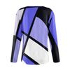 Women's Fashion Casual Temperament V-neck Irregular Striped Geometric Print Long Sleeve Blouse