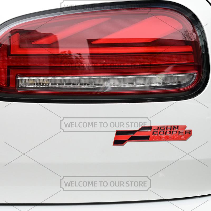 Emblema Metallico 3D John Cooper Works per Auto, Badge Griglia, Adesivi Auto, Adesivo Posteriore Auto per Mini Cooper S U25 J01 J05 F66 F65 F67