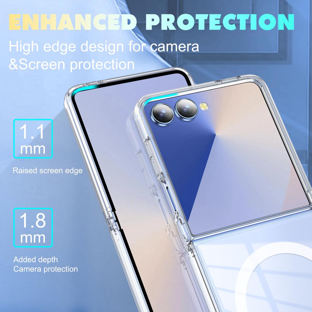 For Sam Galaxy Z Flip7 Transparent 2-in-1 Magnetic Phone Case Samsung Z Flip6