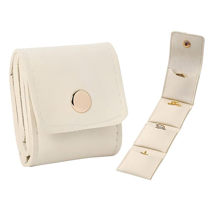 Minimalist Microfiber Leather Jewelry Organizer Pouch Compact Travel Jewelry Bag With Multi-compartment Design For On-the-go Use