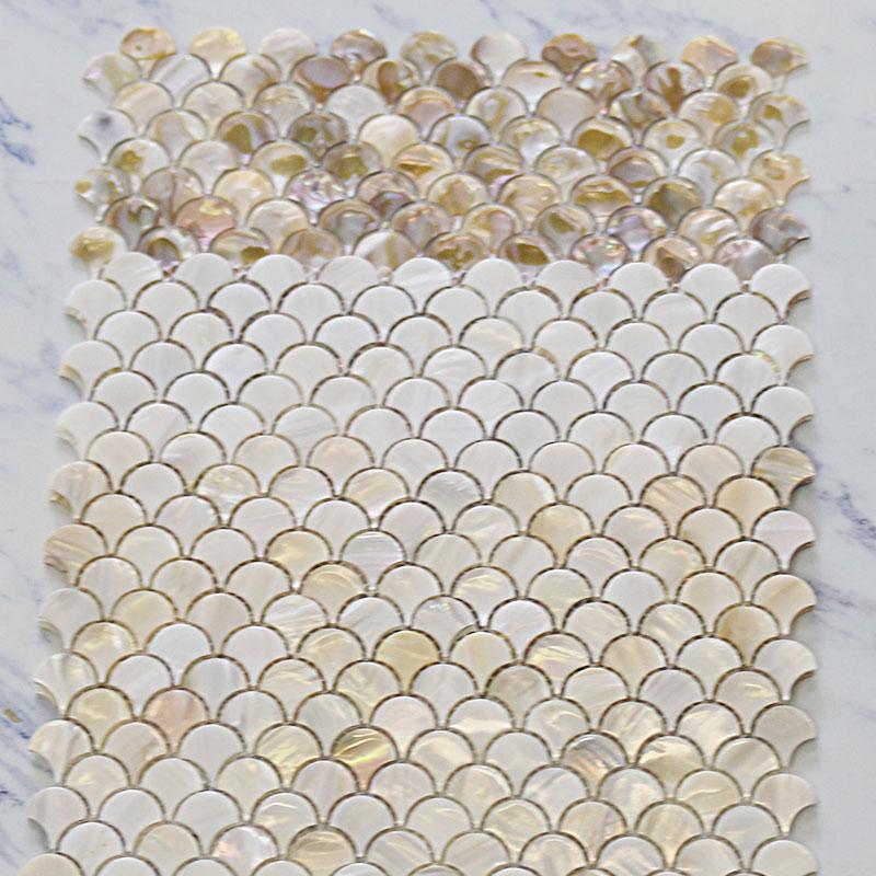 Shell Mosaic Tile Natural White Mother of Pearl Wall Backsplash Bathroom Tiles Fish Scale Sheet Kitchen 97