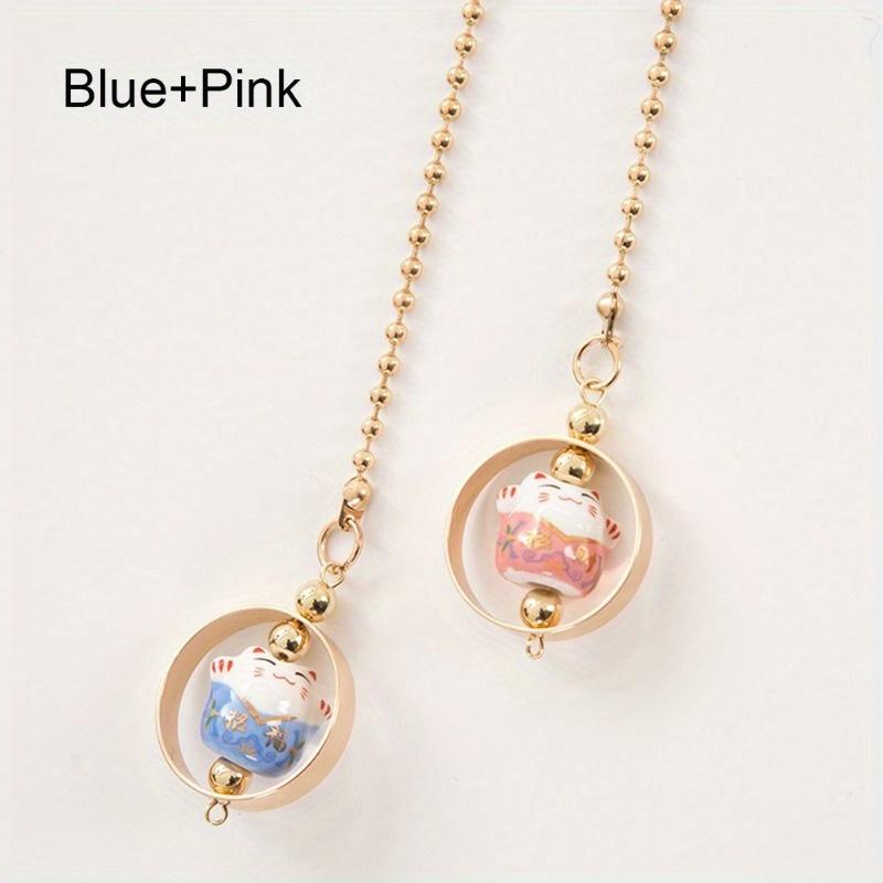 

1 шт. Автомобільний кулон Кіт удачі Прикраса дзеркала заднього виду автомобіля Кераміка Сплав Підвісна прикраса Аксесуари для панелі приладів автомобіля Подарунок