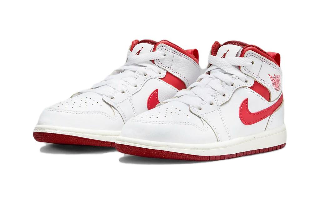 Kids' Sneakers Nike Jordan 1 Mid SE White Dune Red Sail Lobster (PS) White/Dune Red/Sail/Lobster