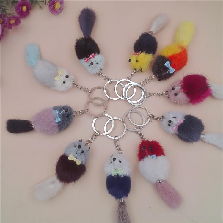 Cute Cartoon Animal Doll Fur Keychain Pendant