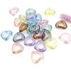 Fashion Transparent DIY Jewelry Accessories Creative Aurora UV Plated Earrings Making Vertical Hole Beads Hollow Magic Color Heart 5pcs