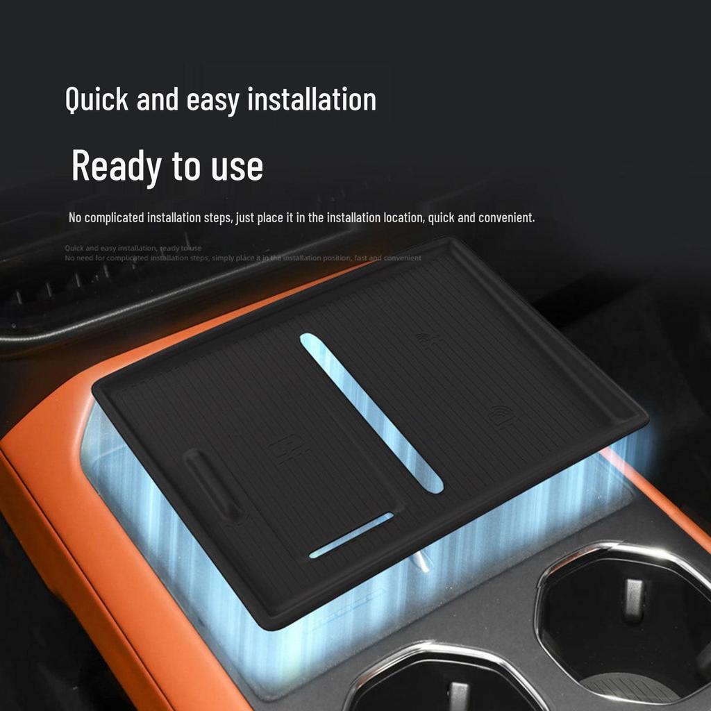 Ford-Compatible Silicone Wireless Charging Pad: Center Console Phone Mat & Interior Car Accessory.
