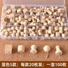 100pcs Wooden push pins, message boards, I-nails, soft wooden boards, creative nails, felt, photos, press nails, big head nails
