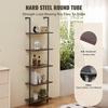 Industrial Square Pipe Shelf 5 Tier 17.3x11.8in Wall-Mount for Bedroom