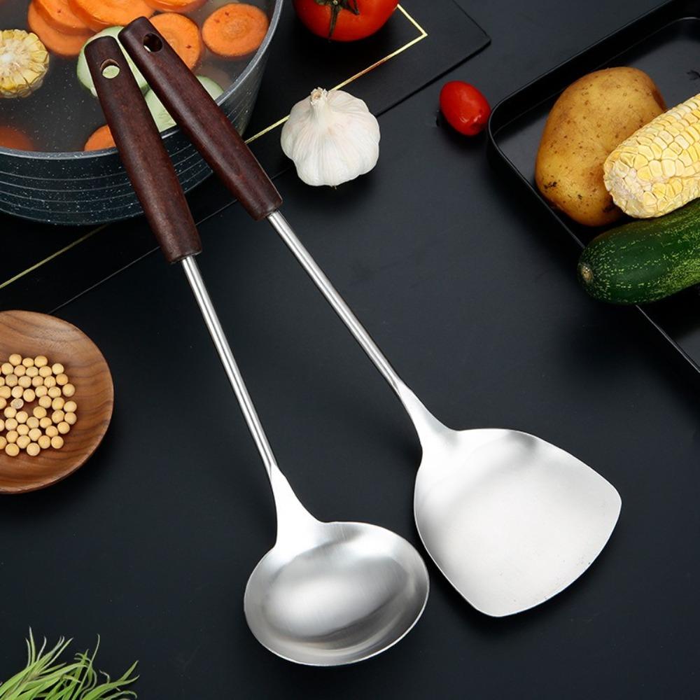 Long Wok Spatula Stainless Steel Cooking Shovel  Kitchen Utensils  Accessories Essentials