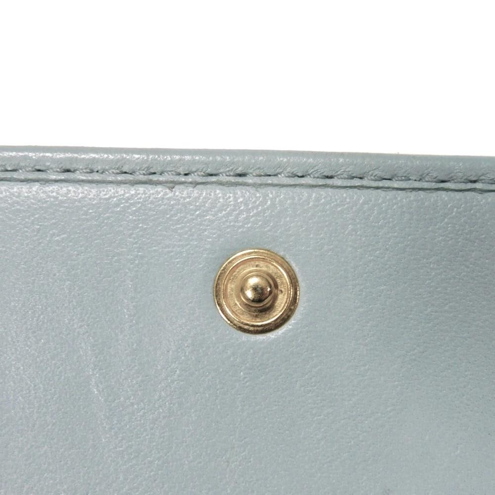 Used Matelasse Compact Zip Wallet (5ML002 N88 F0012 7941) with RFID and Lambskin. Metal logo. Cielo Women's from Japan
