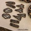 2PCS Vintage Leopard Print Water Drop Hair Clip For Women Fashion Jewelry Everyday Wear Hair Accessories