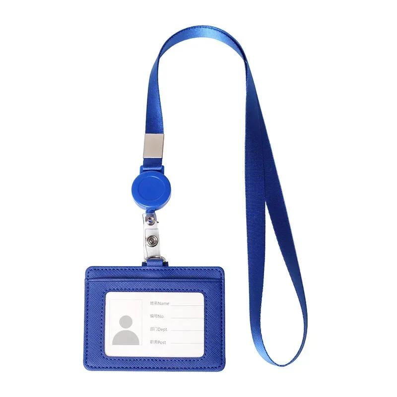 Multi-functional Card Holder with Lanyard for Men and Women Credit Cards Bank Cards Student Cards Leather Wallet ID Badge Case