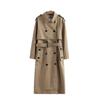 Women Casual Solid Color Double Breasted Outwear Fashion Sashes Office Coat Chic Epaulet Design Long Trench