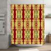 Lebhafter Geometrischer Muster Duschvorhang Baddeko Orange Gelb Größe 180 X 243Cm Schnelltrocknendes Gewebe Wasserdicht Zuhause Badezimmer Acc