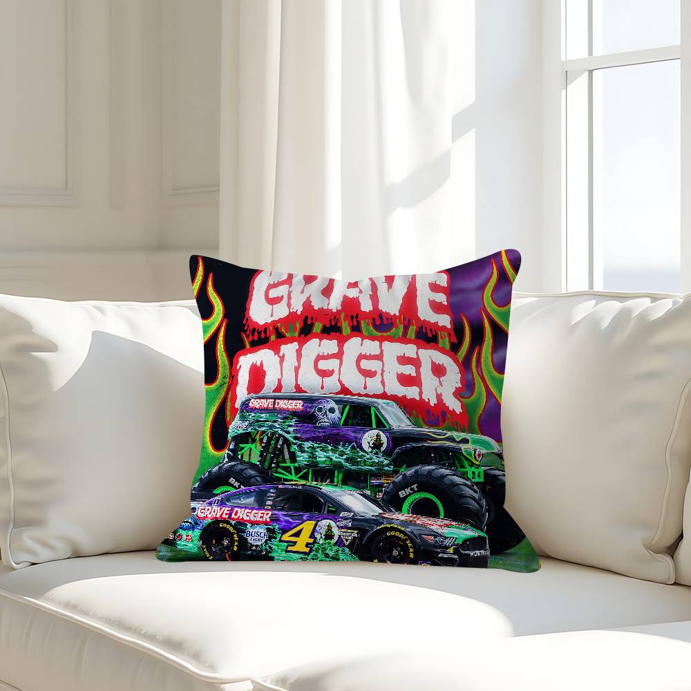 M-Monster Jam Pillow Cushion Cover Pillowcase Living Room Sofa Home Decor Customized
