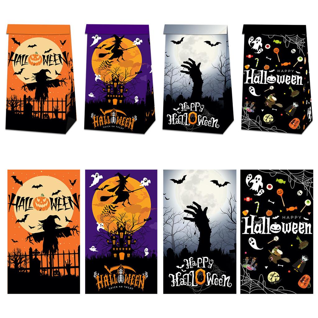 Scarecrow Theme Halloween Witch Pattern Party Snacks Candy Packaging Bags Paper