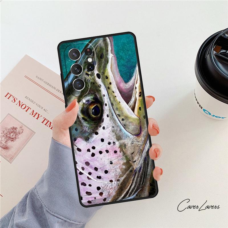 Trout Fish Fishing Phone Case For Samsung Galaxy S24 S25 S23 S22 Ultra Note 10 20 Plus S20 S21 FE Cover