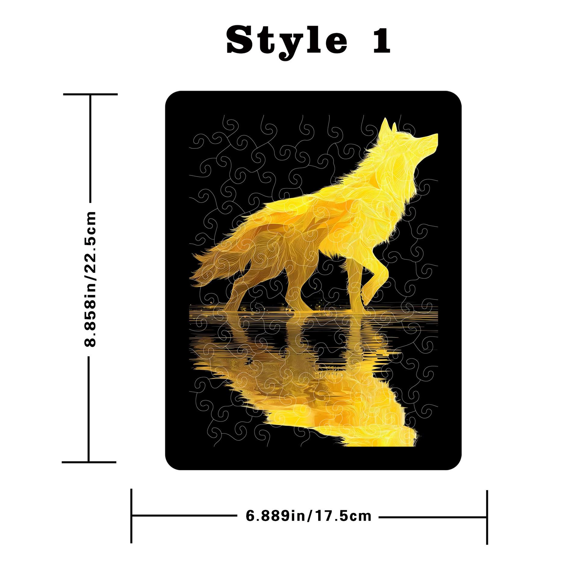 

Wacocetoy Cross-Border Golden Wolf Puzzle Decorative Painting Ornament Original Light-Transmitting Diy Handmade Acrylic Puzzle