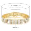 Brass Double Row Cubic Zirconia Tennis Bracelet 3MM Rhodium Gold Plated Safety Clasp Women Jewelry