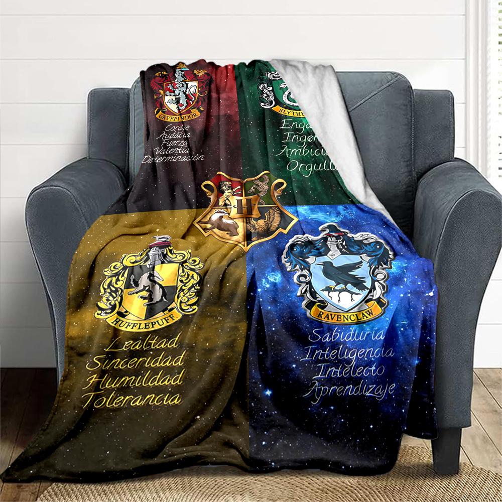1pc Harry Potter Flannel Throw Blanket - HD Printed Lightweight Soft Warm All-Season Blanket for Sofa, Bed, Travel, Camping 056