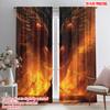 2pcs   plane printing Light Filtering Curtains Dragon and Knight Polyester Fabric (without rod) Room Decor Use for Living Room