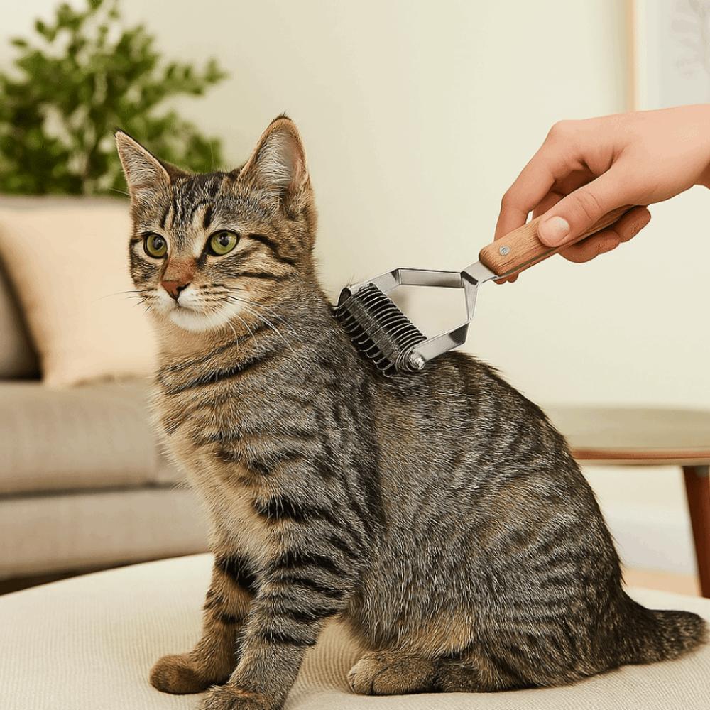 Stainless Steel Dog Hair Removal Comb Professional Wooden Handle Pet Fur Trimmer Sturdy Cat Hair Cleaning Combs