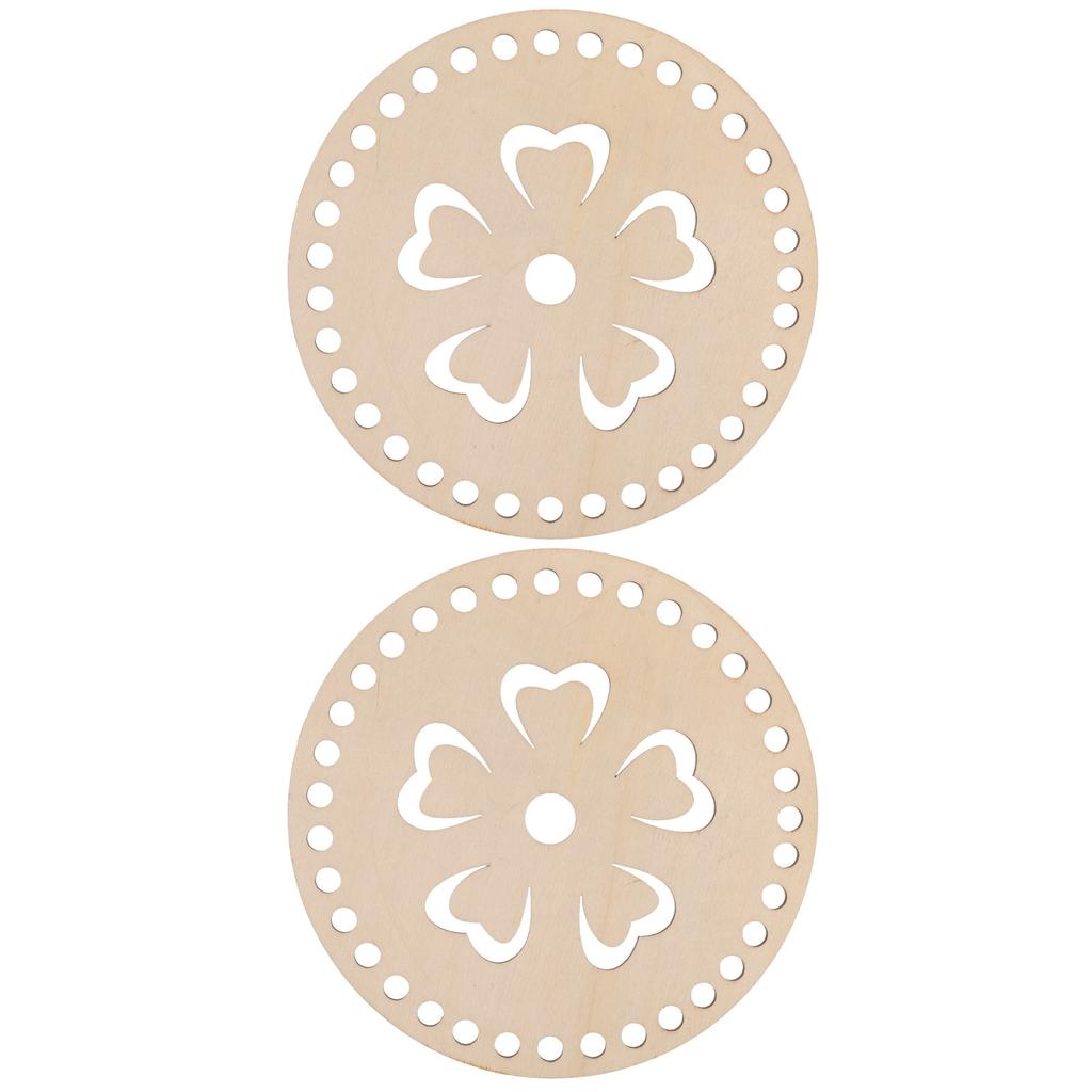 2Pcs Wood Bag Base for Crochet DIY Bag Making Sturdy Wooden Bottom Shaper Natural Texture Elegant Craft Supply Basket